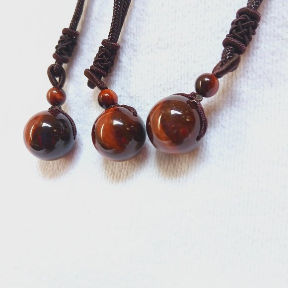 Red Tiger eye pendant draw string necklace beautiful marble crystal necklace - Picture 7 of 7